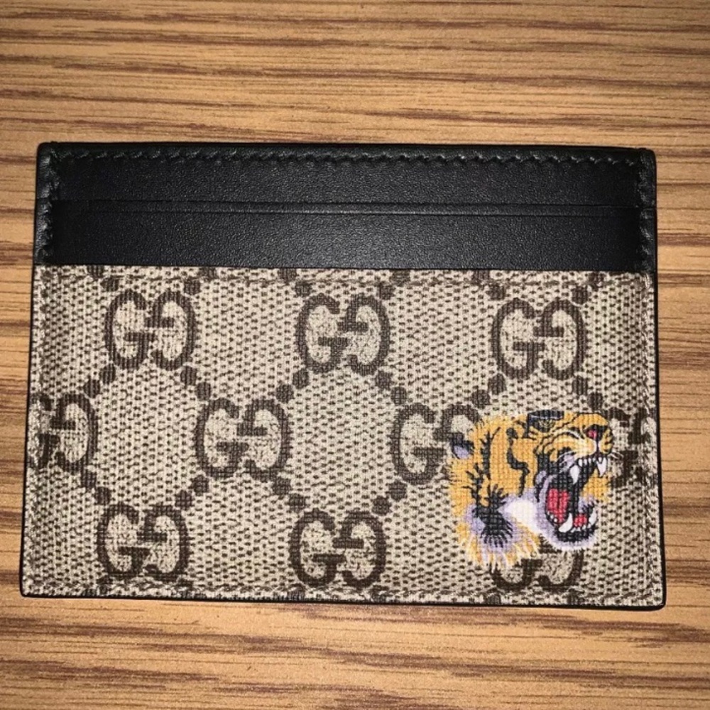 Tiger print GG Supreme wallet